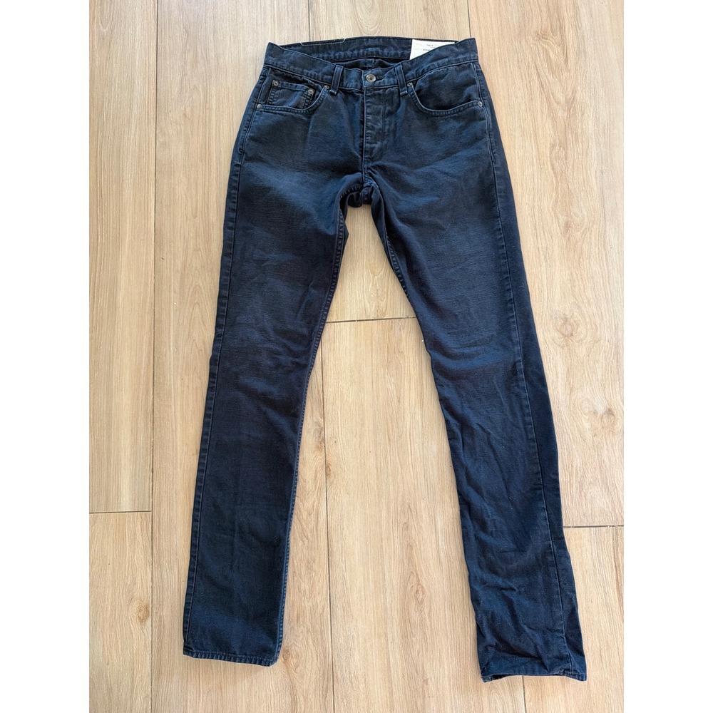 Rag & Bone Standard Issue Fit 2 Slim Leg Black Canvas Pants Mens 30 Button Fly